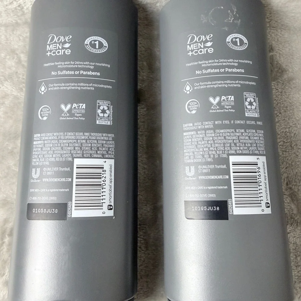 Dove Men+Care Body and Face Wash Men 18oz 2pk Extra Fresh Blue Eucalyptus Birch